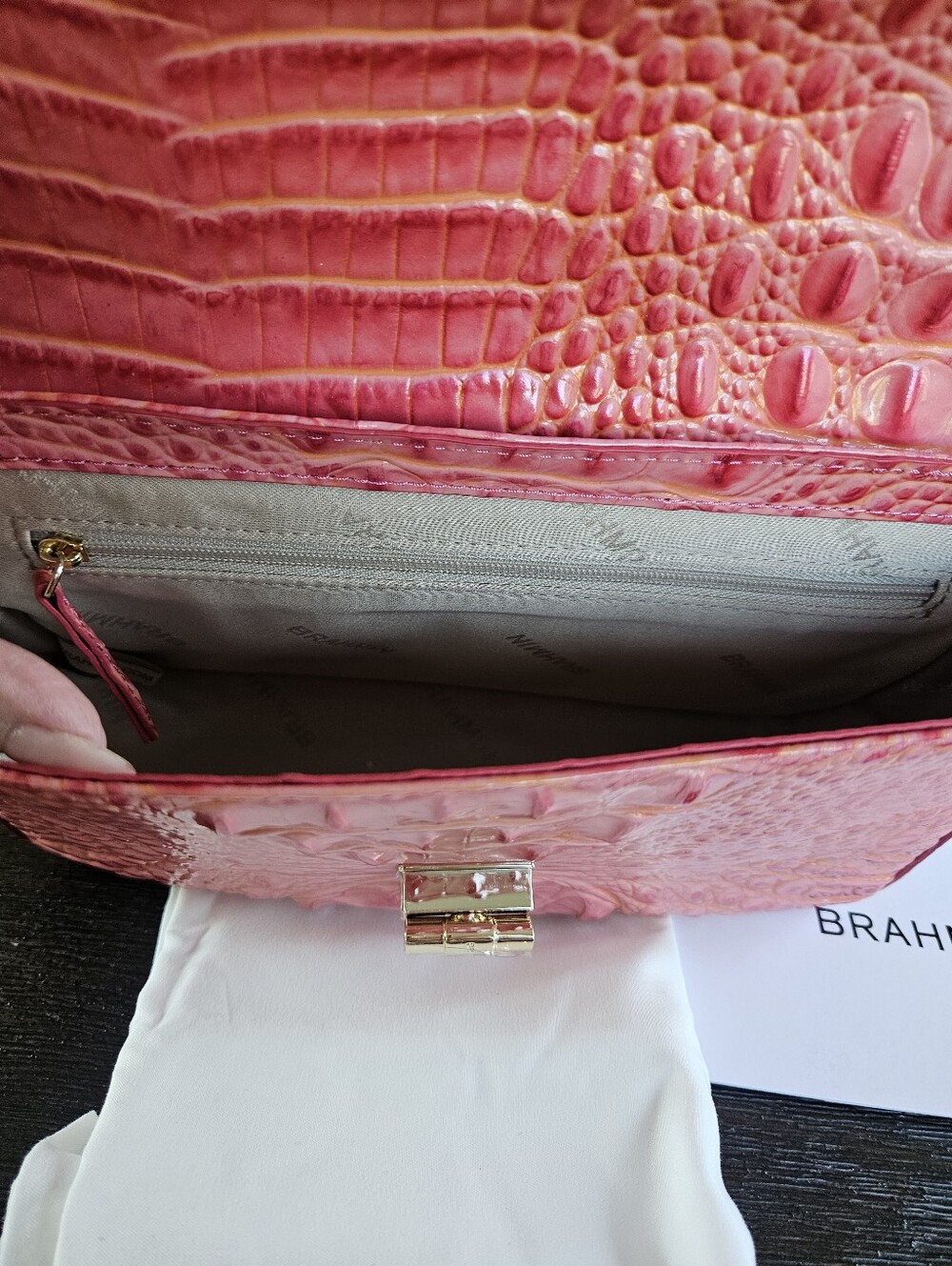 NWT Brahmin Rosa Coral Snapdragon Melbourne - Picture 4 of 8